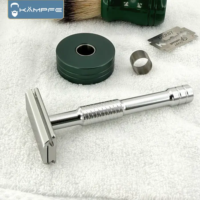 Rasoir de sécurité manuel KAMPFE CNC en aluminium à double tranchant