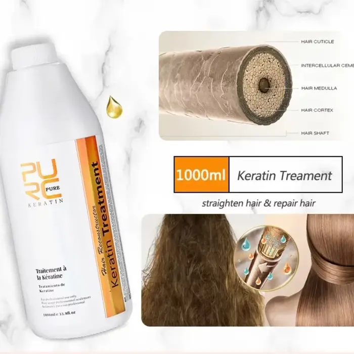 PURC kératine cheveux lissage traitement lissant pour cheveux bouclés crépus soins produits de kérat