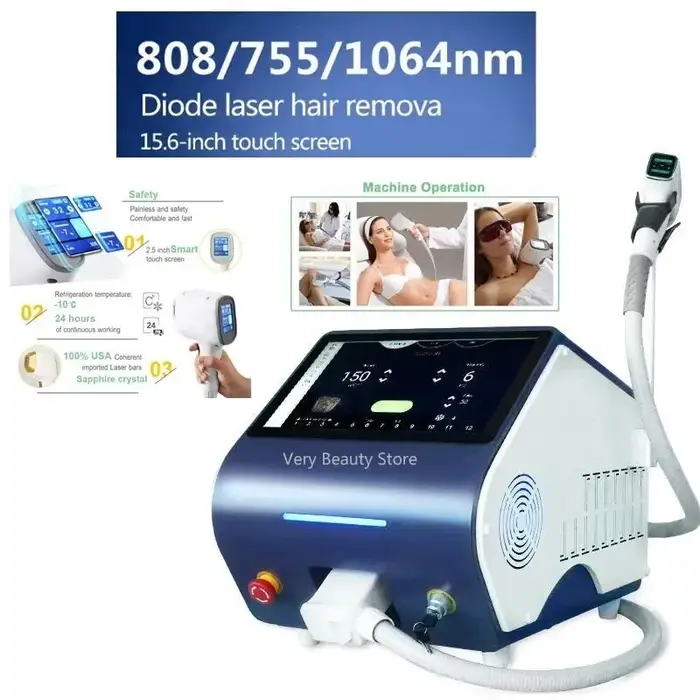 Machine d'épilation laser à diode 4500W 2026, 3 longueurs d'onde 808nm, usage professionnel en salon