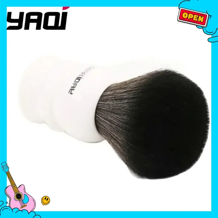Brosse de rasage humide Yaqi 30mm taille noeud blanc poignée noir cheveux synthétiques
