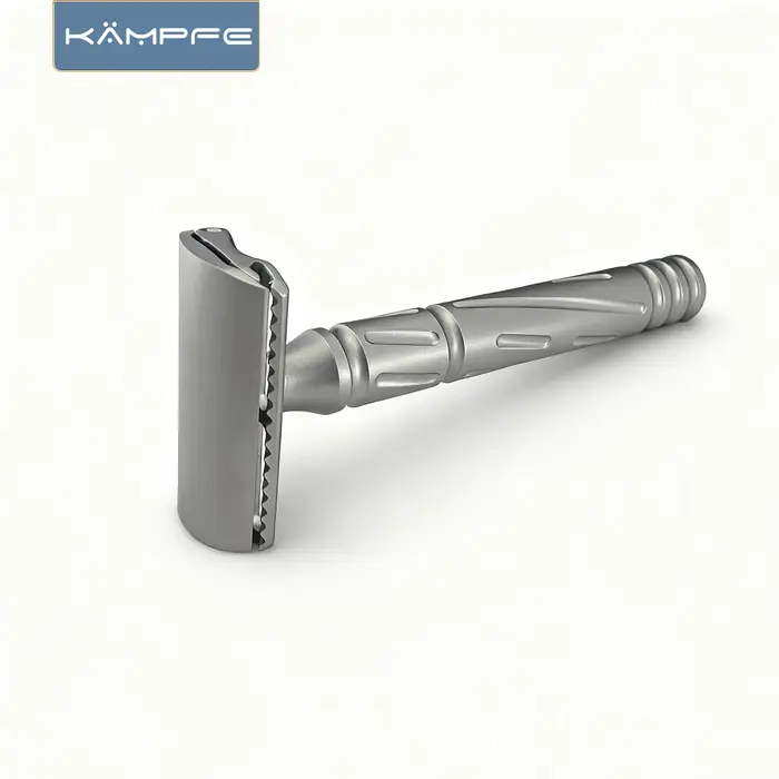 Rasoir de sécurité traditionnel pour homme KAMPFE CNC, double tranchant, en acier inoxydable, pour u