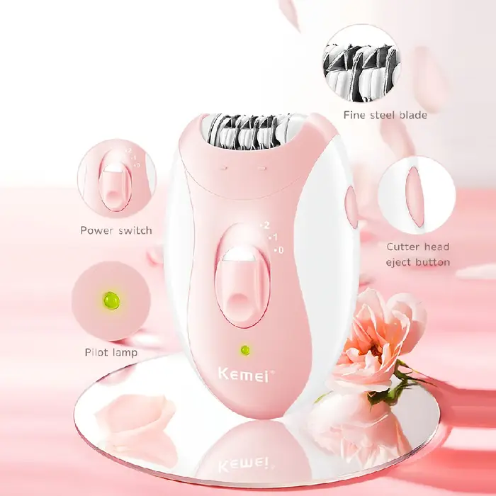 Kemei-Épilateur électrique indolore pour femme