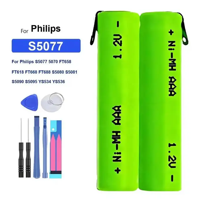 Batterie de remplacement premium pour rasoir électrique Philips S5077 5070 FT658 FT618 FT668 FT688 S