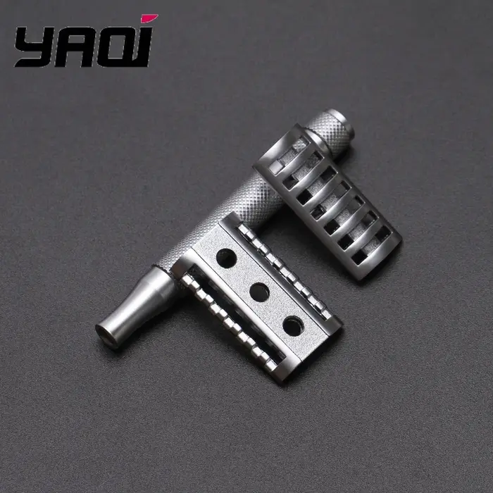 YAQI KNIGHT-HELMET Tête DE rasoir avec manche en acier inoxydable
