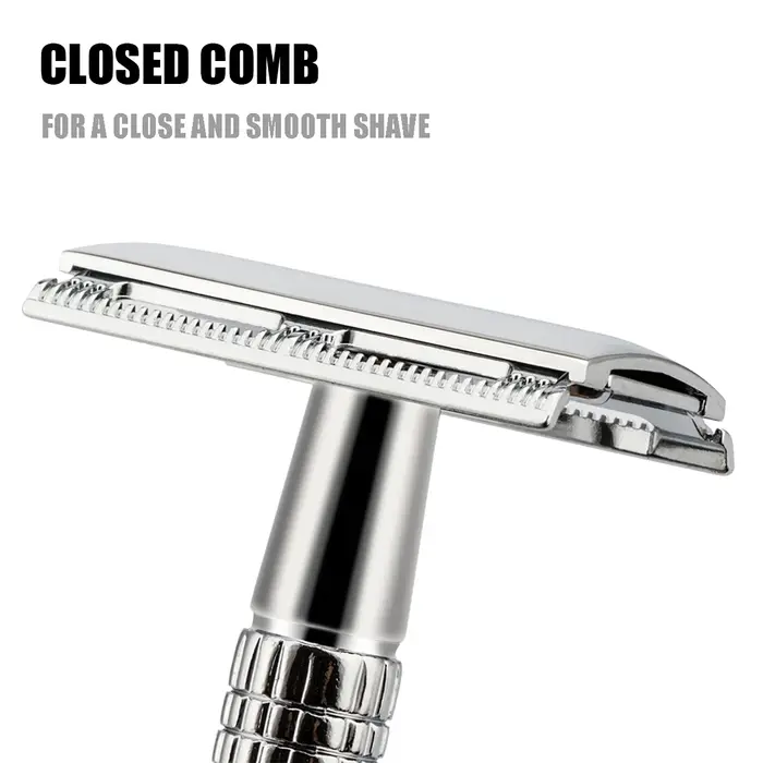 BAILI rasoir de sécurité classique Double bord avec 1 lame en platine pour hommes femmes barbe jambe main aisselle rasage humide BR131T