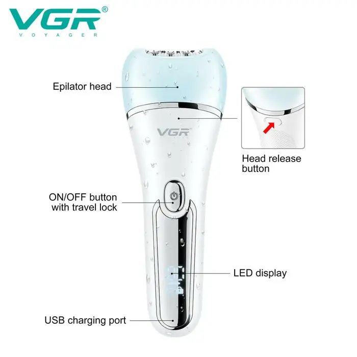 VGR électrique femmes épilateur femme rasoir jambe corps épilation lèvre menton dépilatoire dame Bikini tondeuse ensemble d'épilation du visage