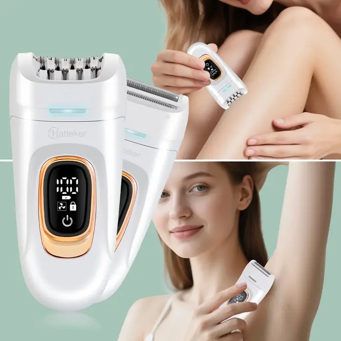 Épilateur 2-en-1 Hatteker, épilateur électrique intelligent pour femmes, appareil multifonctionnel, charge USB