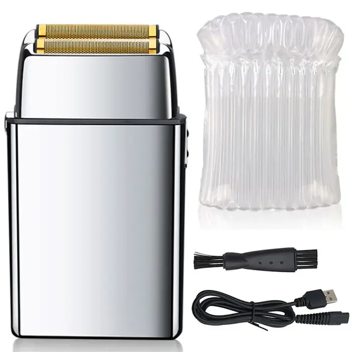 Rasoir électrique sans fil en métal pour hommes, barbier, cheveux, barbe, Rechargeable, tête chauve,
