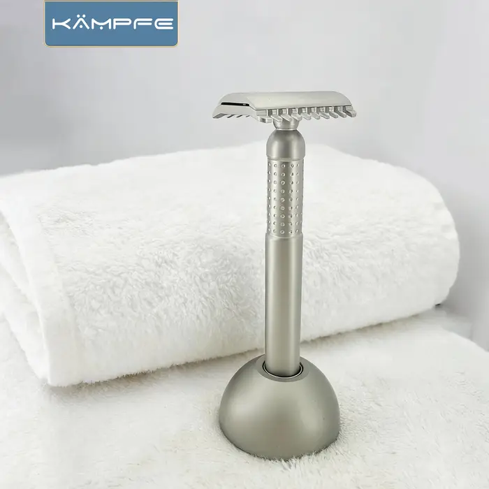 Rasoir de sécurité à double tranchant KAMPFE Premium en acier inoxydable 316L