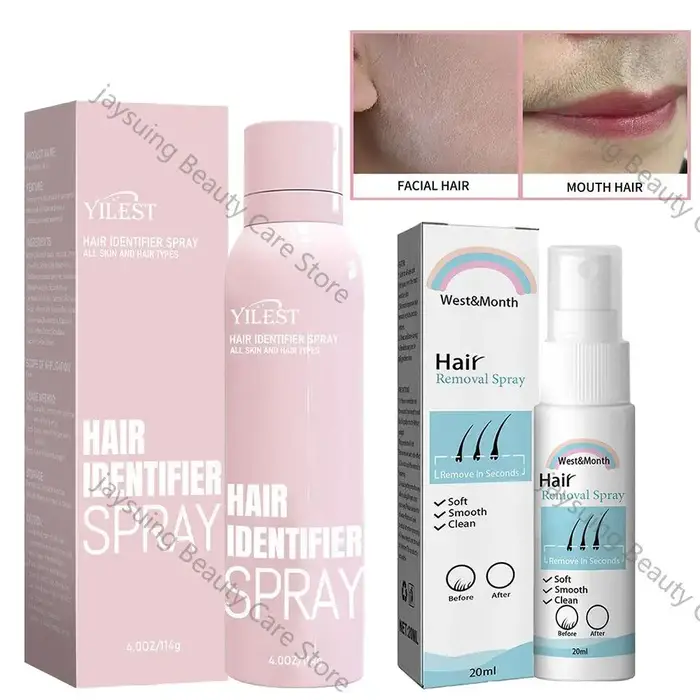 Spray d'identification des cheveux pour le rasage du visage, formule douce, épilation efficace pour les peaux sensibles