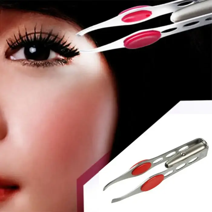 Pince à épiler pour cils et sourcils en acier inoxydable