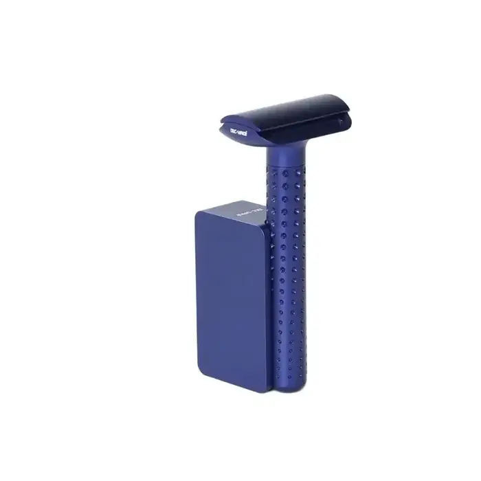 Yaqi Sputnik couleur bleu foncé aluminium hommes rasoir de sécurité et support objets de collection 