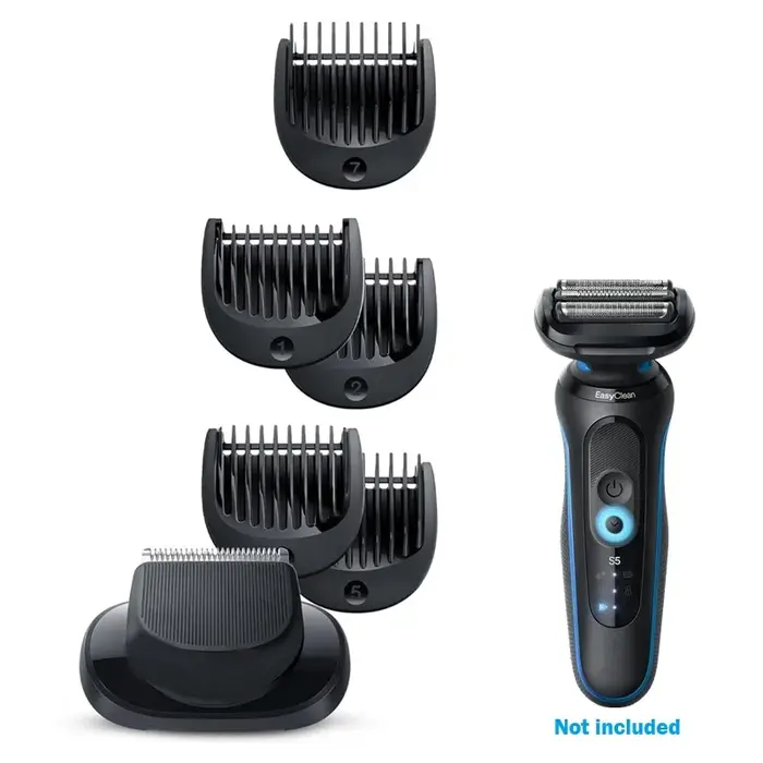 Tondeuse à barbe EasyClick + 5 pièces de fixation de peigne pour rasoirs électriques Braun nouvelle génération série 5