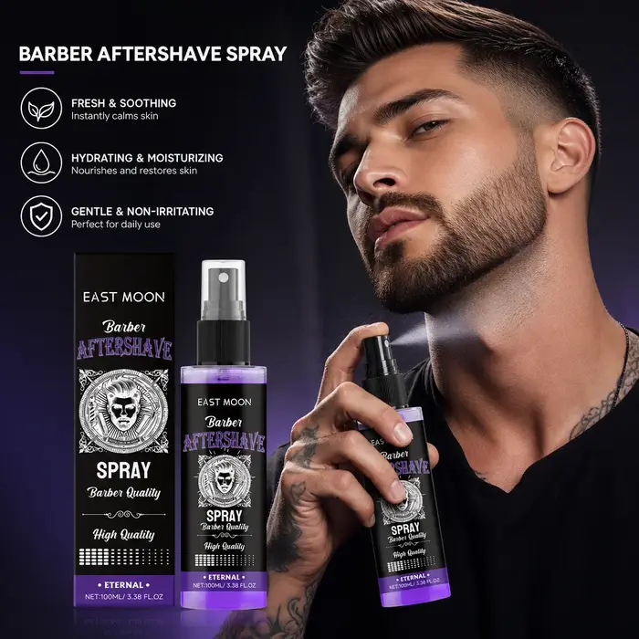 Spray après-rasage pour hommes, frais, apaisant, hydratant, doux, non-irritant, pour usage quotidien