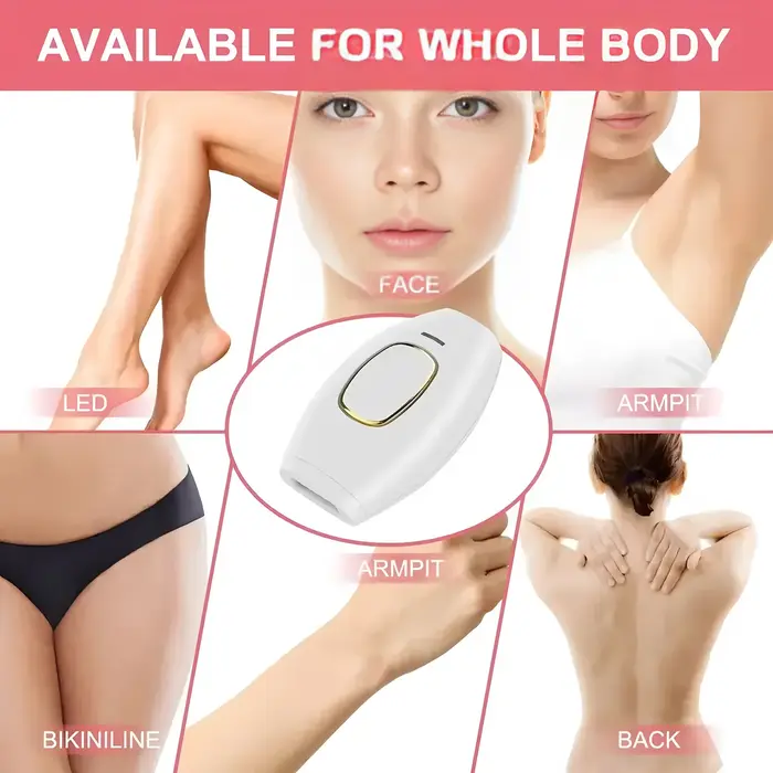 Épilateur Laser Électrique Sans Douleur, Appareil d'Épilation IPL à Impulsions pour la Maison, Rasoir Portable Indolore pour Femmes et Hommes, UE