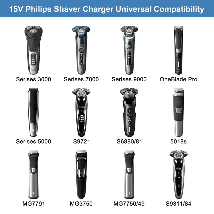 Cordon de chargeur de rasoir 15V UK EU US