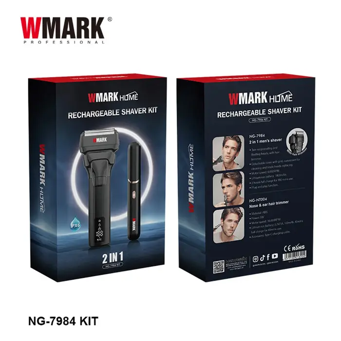 WMARK NG-7984KIT Kit de rasoir professionnel pour homme 9000 tr/min