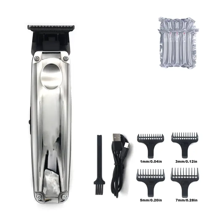 Tondeuse à barbe pour hommes avec lame DLC lame en T zéro écart 8000 tr/min 5W à faible bruit sans f