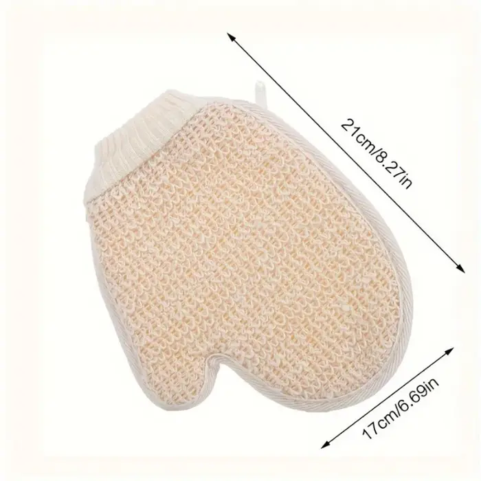 Gant de douche exfoliant 1 pièce, gommage corporel double face