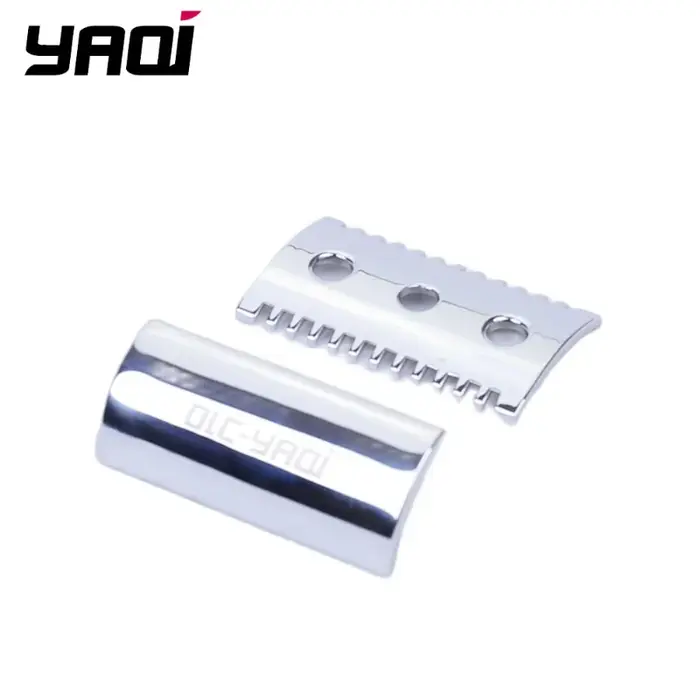Tête de rasoir à peigne ouvert de couleur chromée YAQI pour hommes, outil de rasage professionnel po