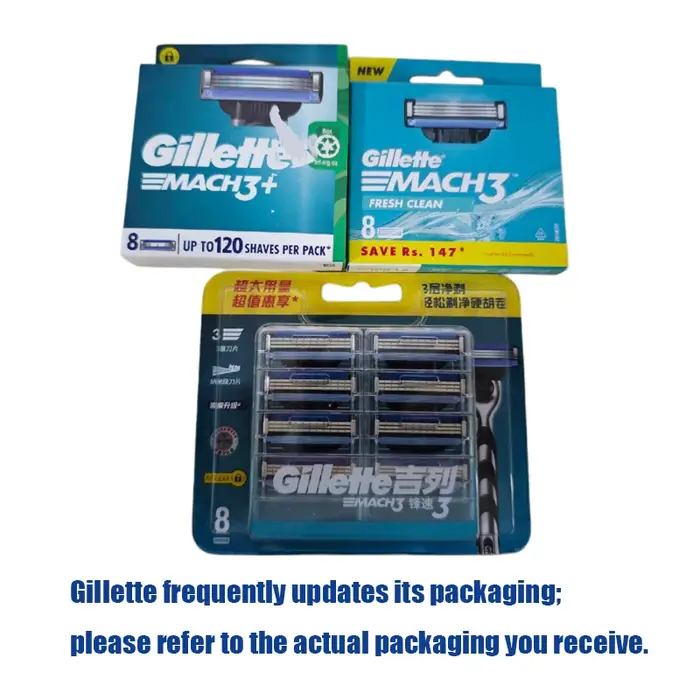 Véritable Gillette Mach 3 Rasage Lames de Rasoir Pour Hommes Marque La Lame À Raser Avec 8