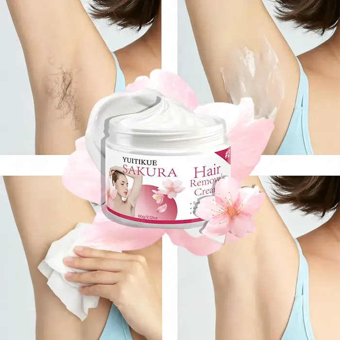 Crème dépilatoire YUITIKUE Sakura - Formule végétale douce, indolore, pour une peau lisse, pour homm