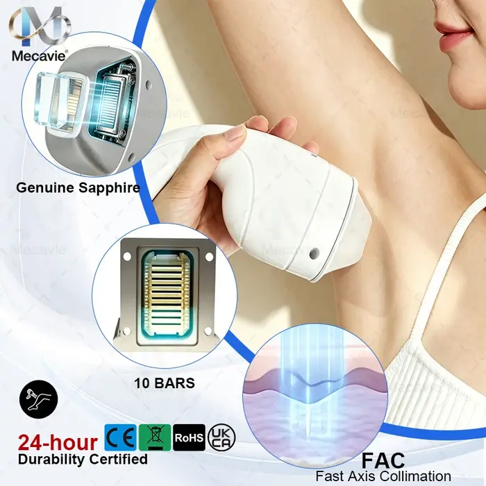 Épilateur de salon indolore à refroidissement par glace, 10 barres FAC, laser diode à 5 longueurs d'onde 755/808/830/940/1064nm, épilation permanente, nouveau modèle