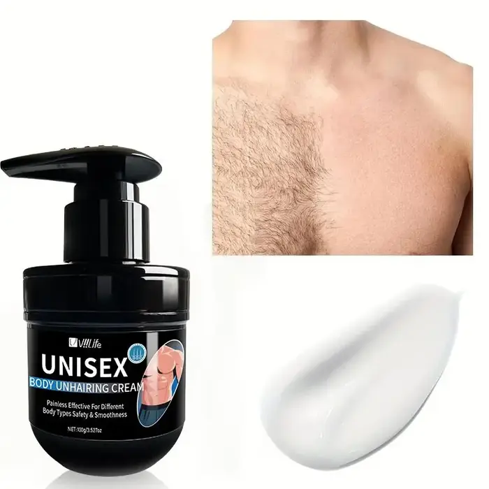 Vliife crème d'épilation pour hommes nourrissante indolore Non irritante inhibiteur de croissance lisse Portable Lotion