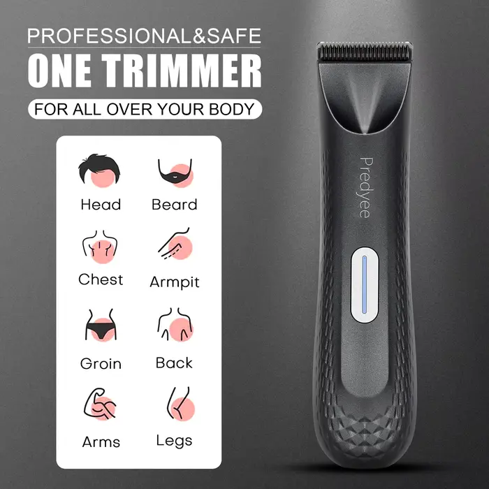 Tondeuse électrique pour poils d'aine des hommes : toiletteuse corporelle polyvalente