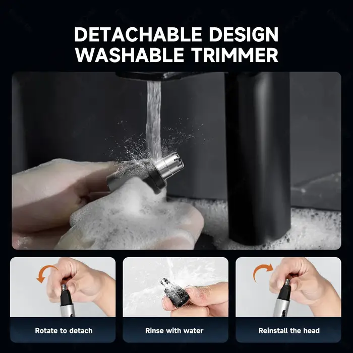 ENCHEN EN001 tondeuse professionnelle pour nez et oreilles avec tête coupée en acier inoxydable