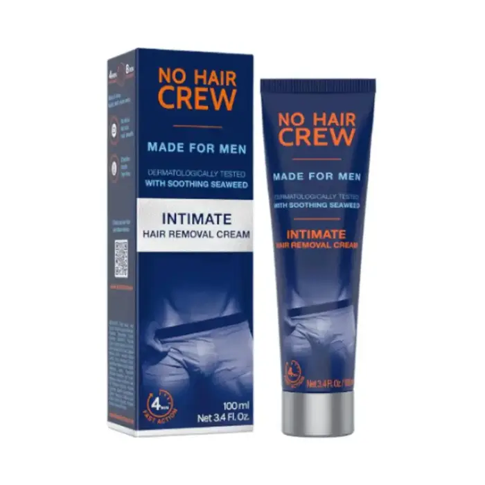 Crème dépilatoire intime pour hommes NO HAIR CREW 100ml, action rapide en 4 minutes, hypoallergéniqu
