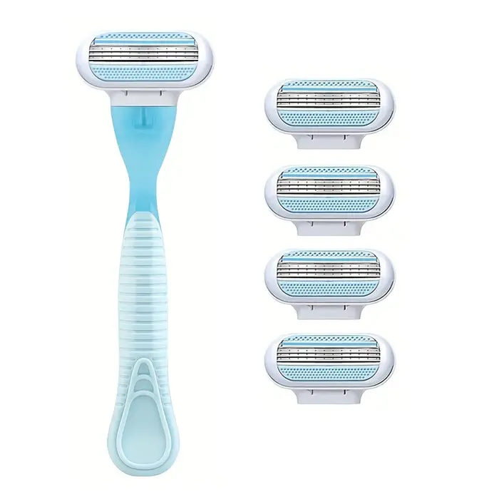 Rasoir de sécurité pour femmes avec 1 manche + 4/8 lames