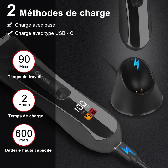 Cosoul Tondeuse à poils de corps pour hommes