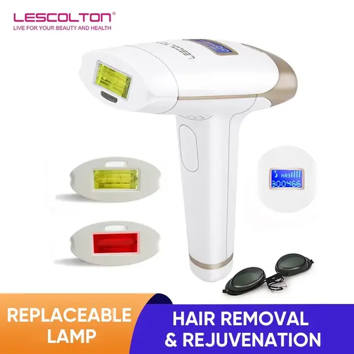 D’épilation à Laser Lescolton IPL avec Affichage LCD T009i à 700 000 Flashs – Tondeuse