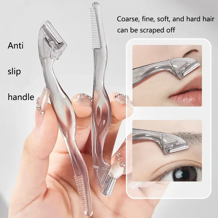 EyebloggTrimmer-Rasoir portable à double tête pour hommes et femmes, design pour les poils du visage, élimination des épilations, outils de maquillage, sécurité