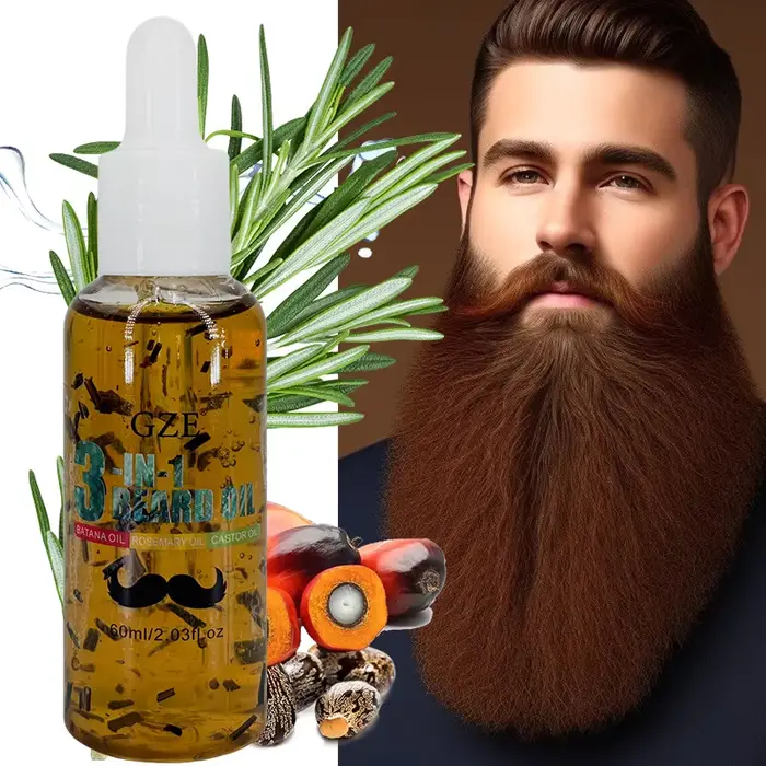 GZE Huile à barbe 3 en 1 pour soin - Hydrate