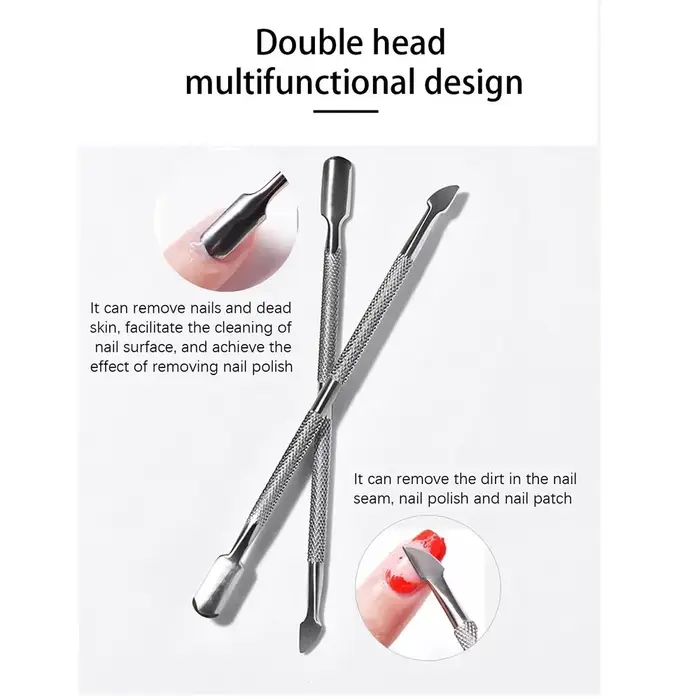 CuemployPusher-Outils de manucure en acier inoxydable