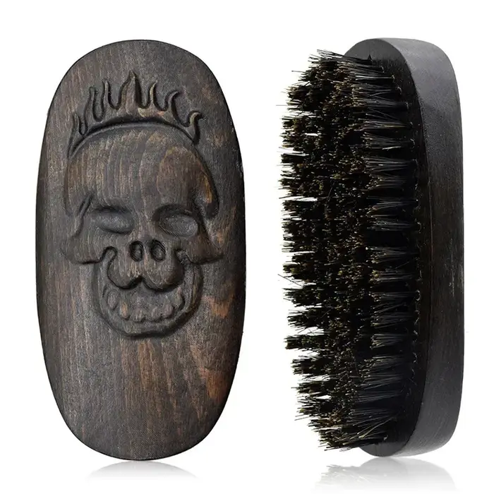 Brosse à barbe professionnelle en poils de sanglier pour hommes