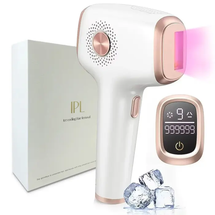 Épilation IPL avec fonction de soin de refroidissement par glace pour femmes permanente, 999 999 flashs dispositif d'épilation IPL indolore