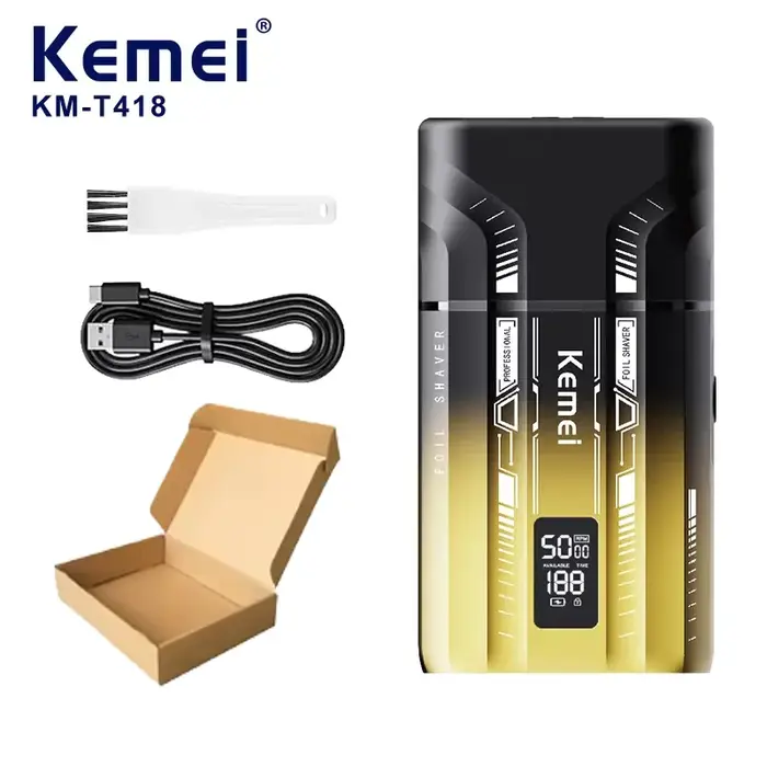 Rasoir électrique KEMEI KM-T418 à double lame oscillante pour homme