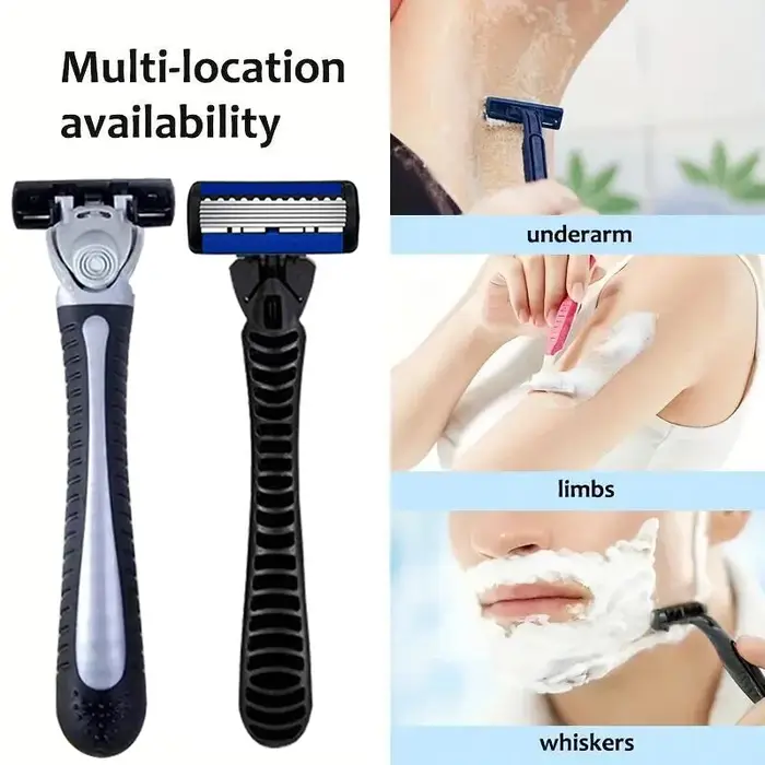 Rasoir de sécurité manuel pour homme 1 manche + 3/6/18 lames