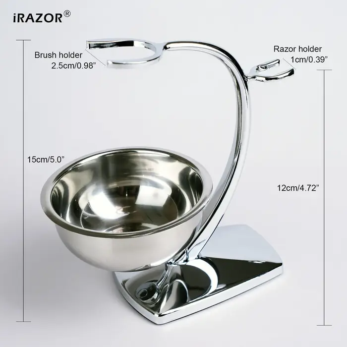 iRAZOR Ensemble de bols et supports de rasage avec base magnétique – Bol en acier 304 et support en 