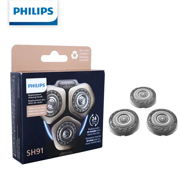 Tête de rasage de rechange Philips SH91, 3 lames de rasoir compatibles avec les rasoirs Philips Nore