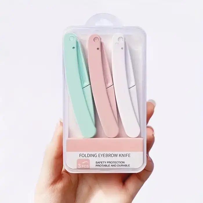 Épilateurs faciaux pour femmes, 3 pièces, tondeuse à sourcils, couteau de poche, profilateur de sourcils, épilateur pour le visage, rasoir pour la forme des sourcils