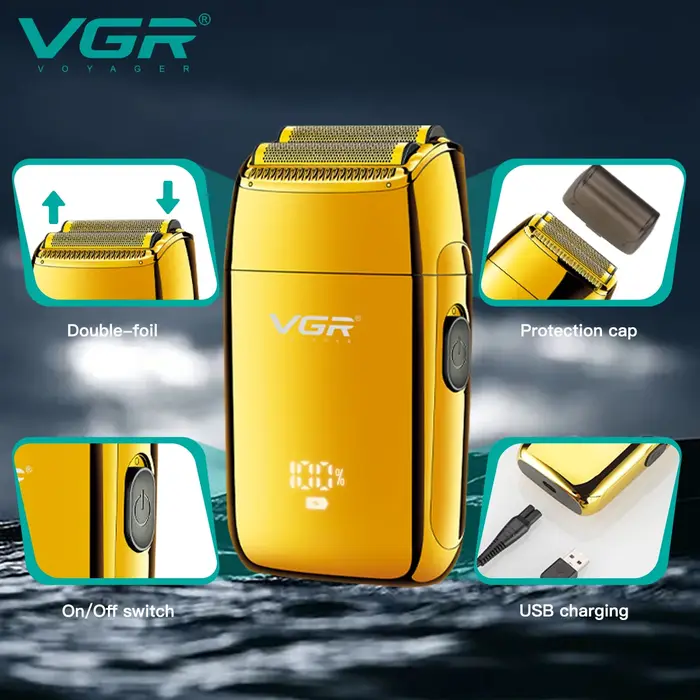 VGR tondeuse tondeuse à barbe pour hommes rasoir electrique homme rasoir homme Rasoir Professionnel Le rasoir Rasoir électrique Réciproque Machine à raser Portable Tondeuse à barbe Mini Rasoir pour ho