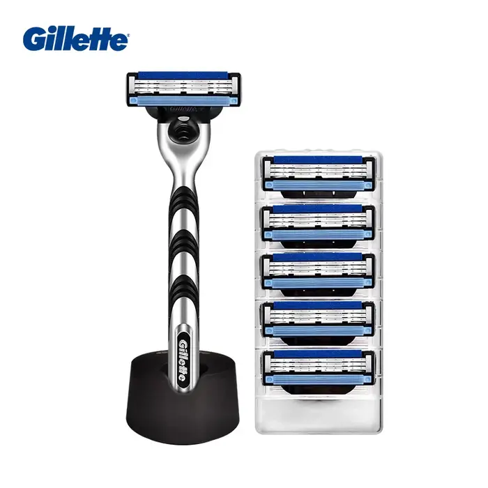 Gillette Mach3 rasoir pour hommes 3 couches lames barbe à raser lisse avec 5 recharges