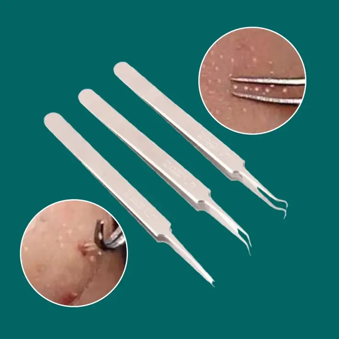 Pince à épiler Ultra-fine pour boutons de cellules