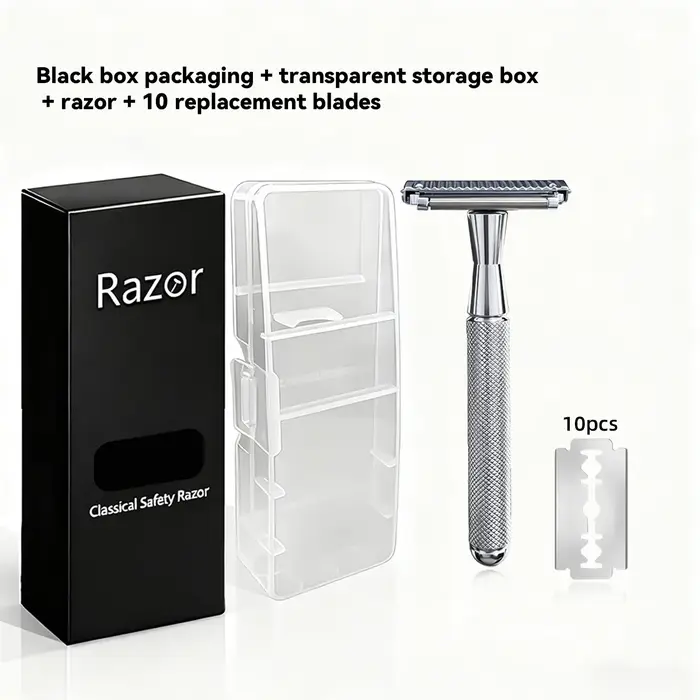RZACLEA22T-1 rasoir de sécurité double couche avec tête à roulettes, rasoir quotidien élégant en all