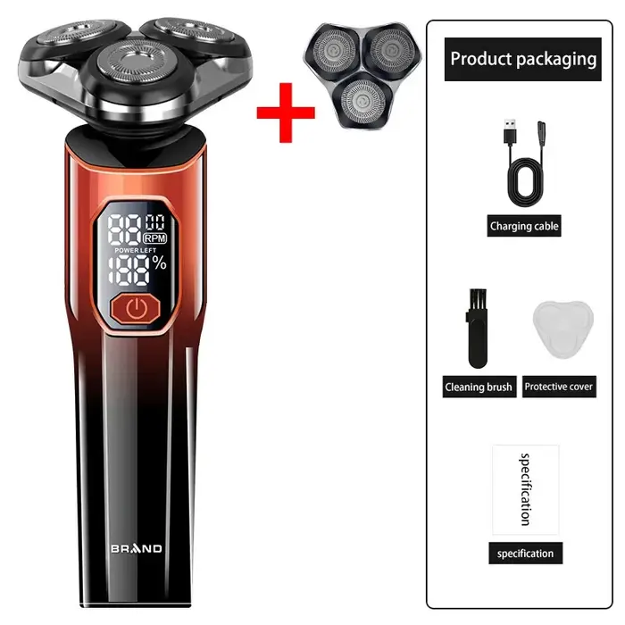Nouveau tondeuse à cheveux hommes ensemble de rasoir électrique 4D 3 tête