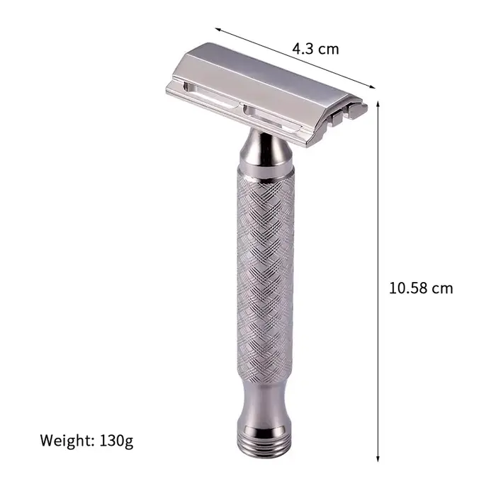 Rasoir de sécurité à Double tranchant pour hommes, matériau en acier inoxydable CNC 316 L, avec poig